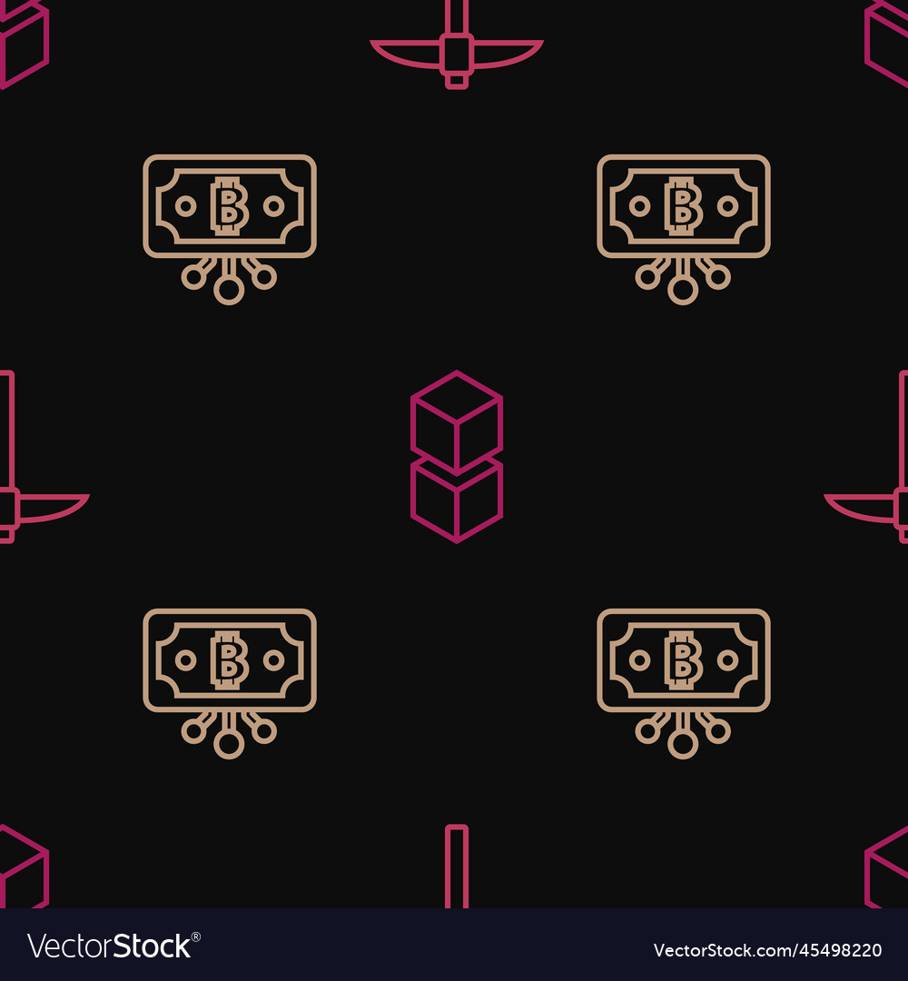 Set line pickaxe bitcoin with circuit