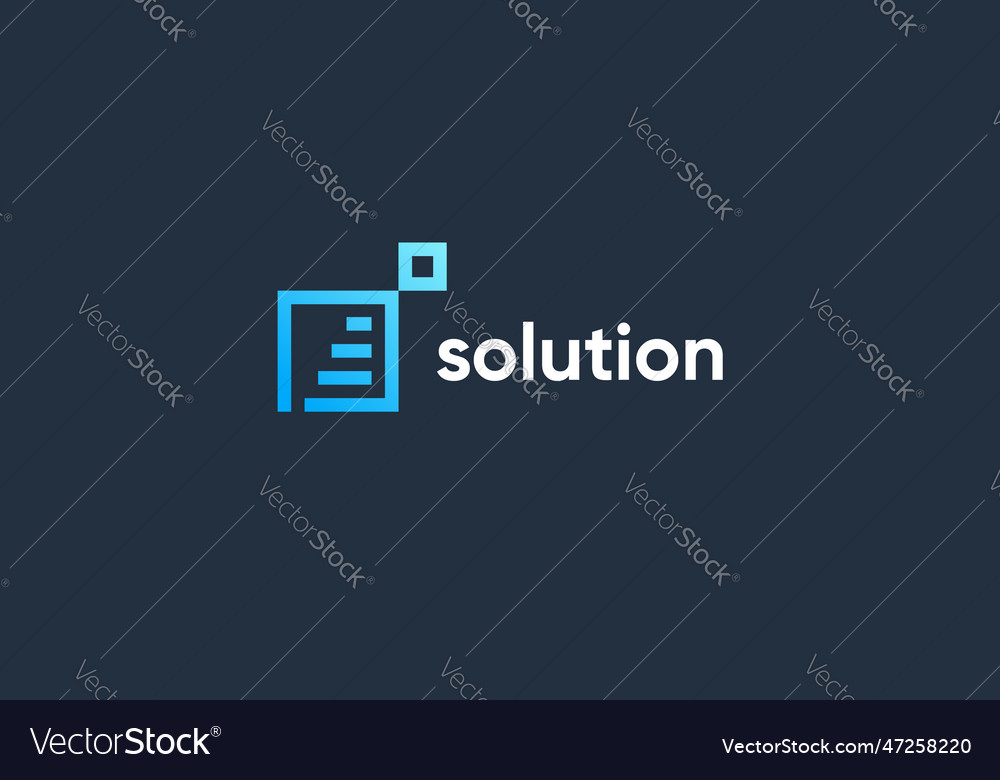 Solution logo design idea with simple concept Vector Image Solution logo design idea with simple concept