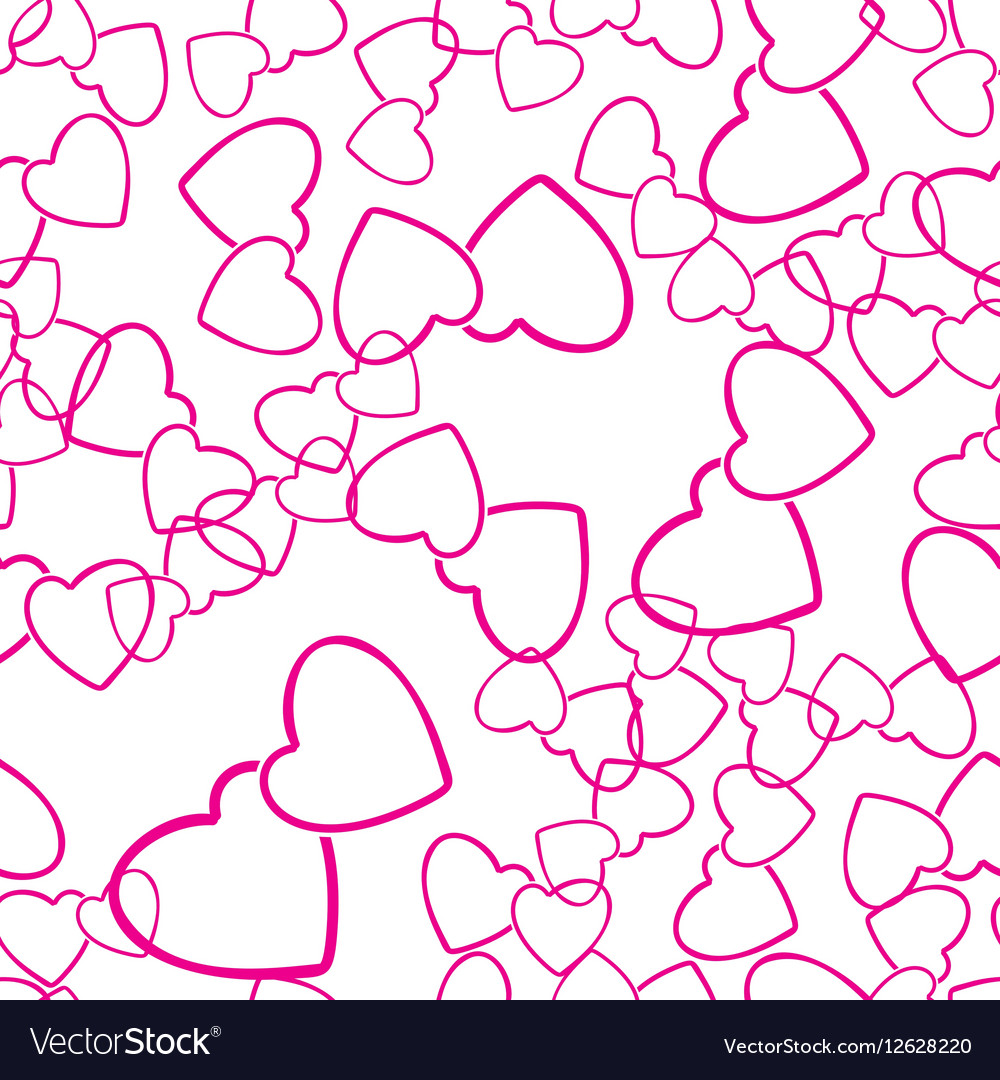 Two hearts seamless pattern love wrapping texture Vector Image