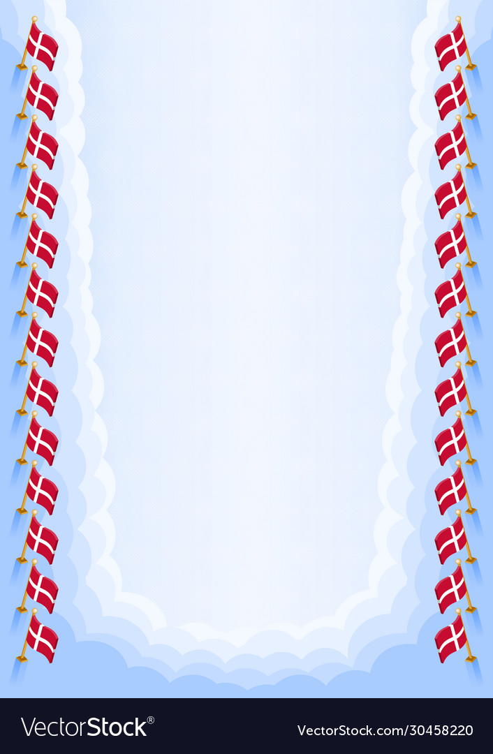 Vertical frame and border with denmark flag