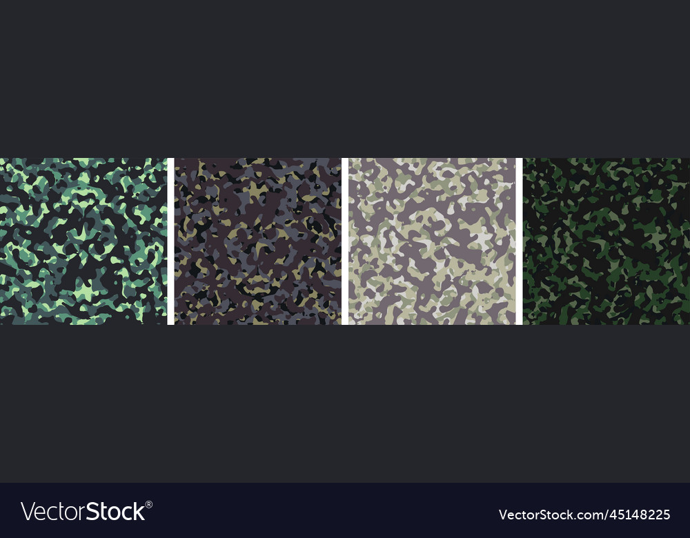 4 camouflage background set pattern design vector image 4 camouflage background set pattern design