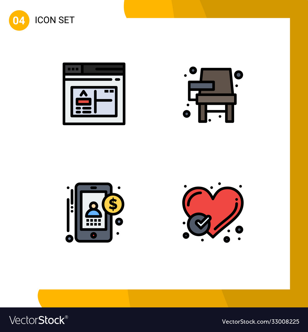 4 user interface filledline flat color pack