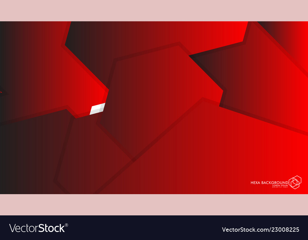 Abstract background hexagon red light and shadow vector image Abstract background hexagon red light and shadow