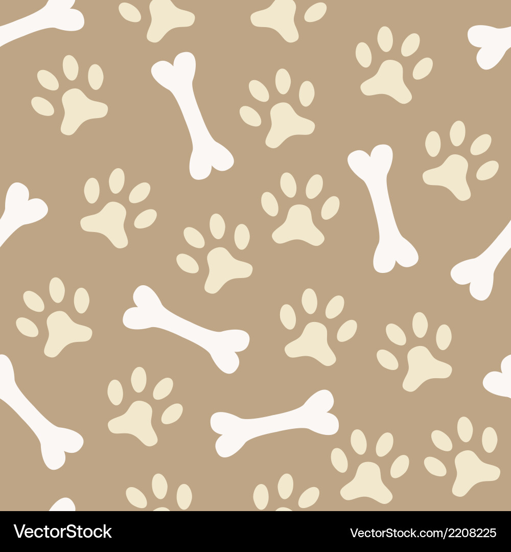Animal seamless pattern paw footprint and bone Vector Image