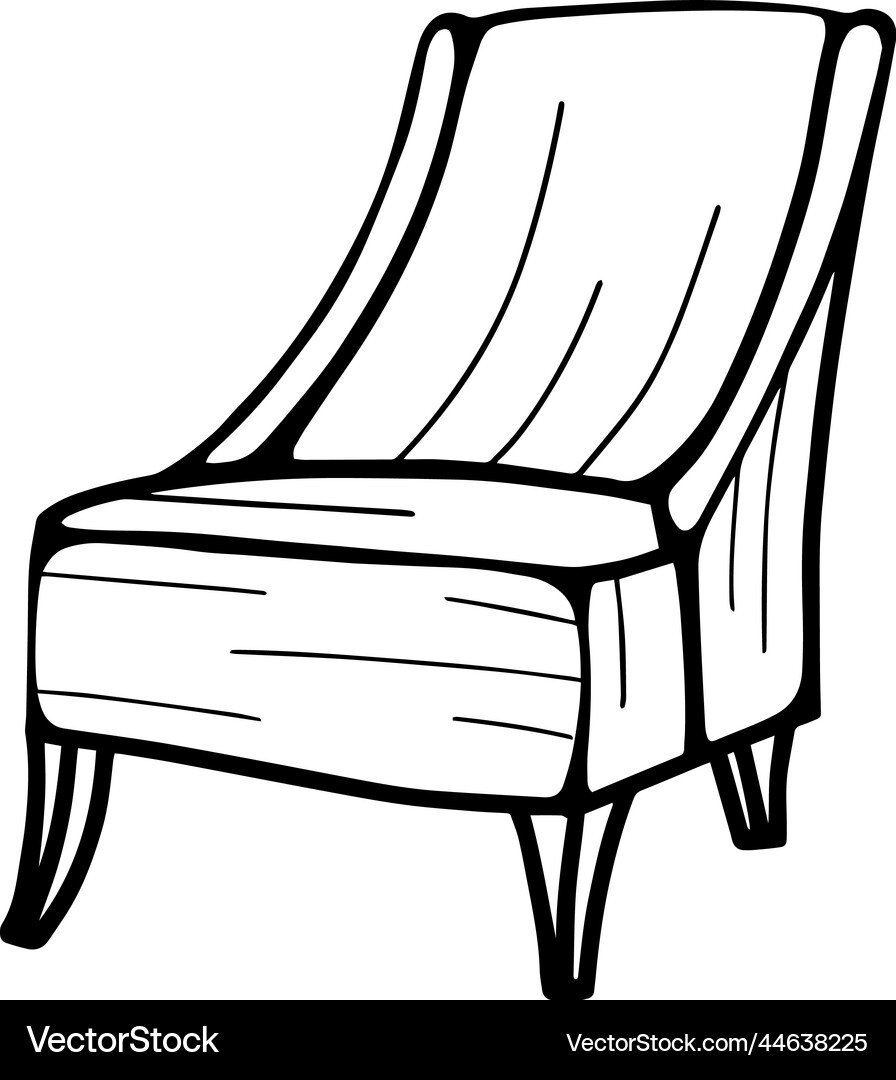 Armchair hand drawn in doodle Royalty Free Vector Image