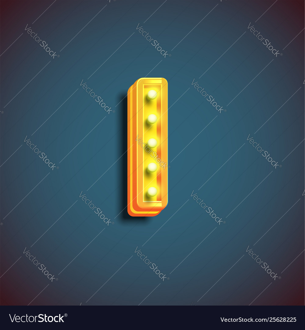 Broadway character with lamps from a fontset vector image Broadway character with lamps from a fontset