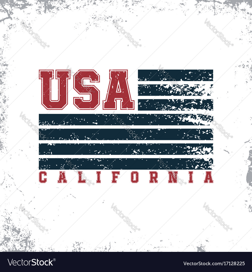 California usa typography t-shirt graphics stamp