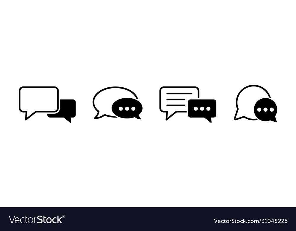 Chat icons isolated element set talk bubble