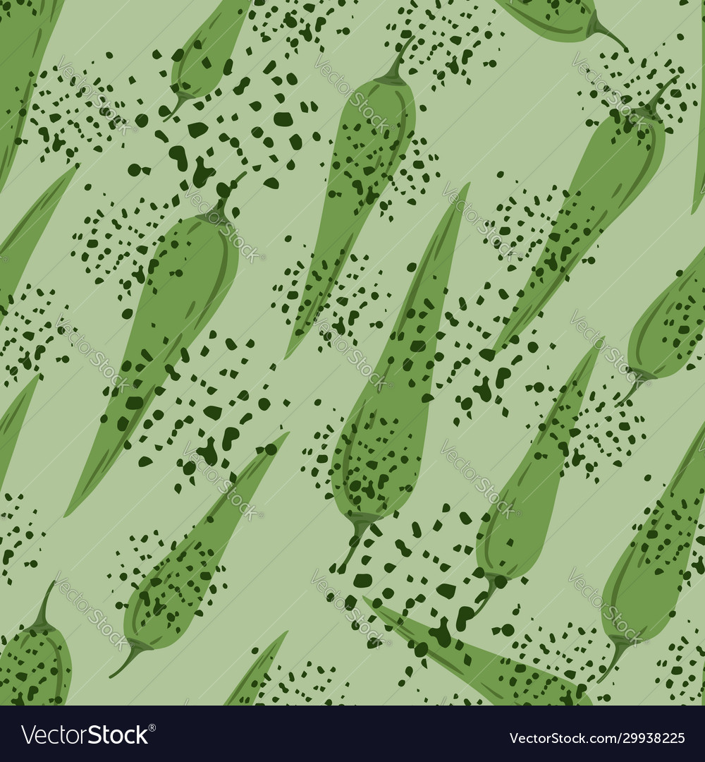 Chilli seamless pattern on dots background chile