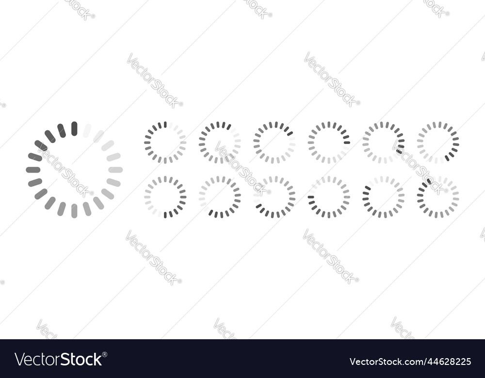Circular loading buffering icons video ready