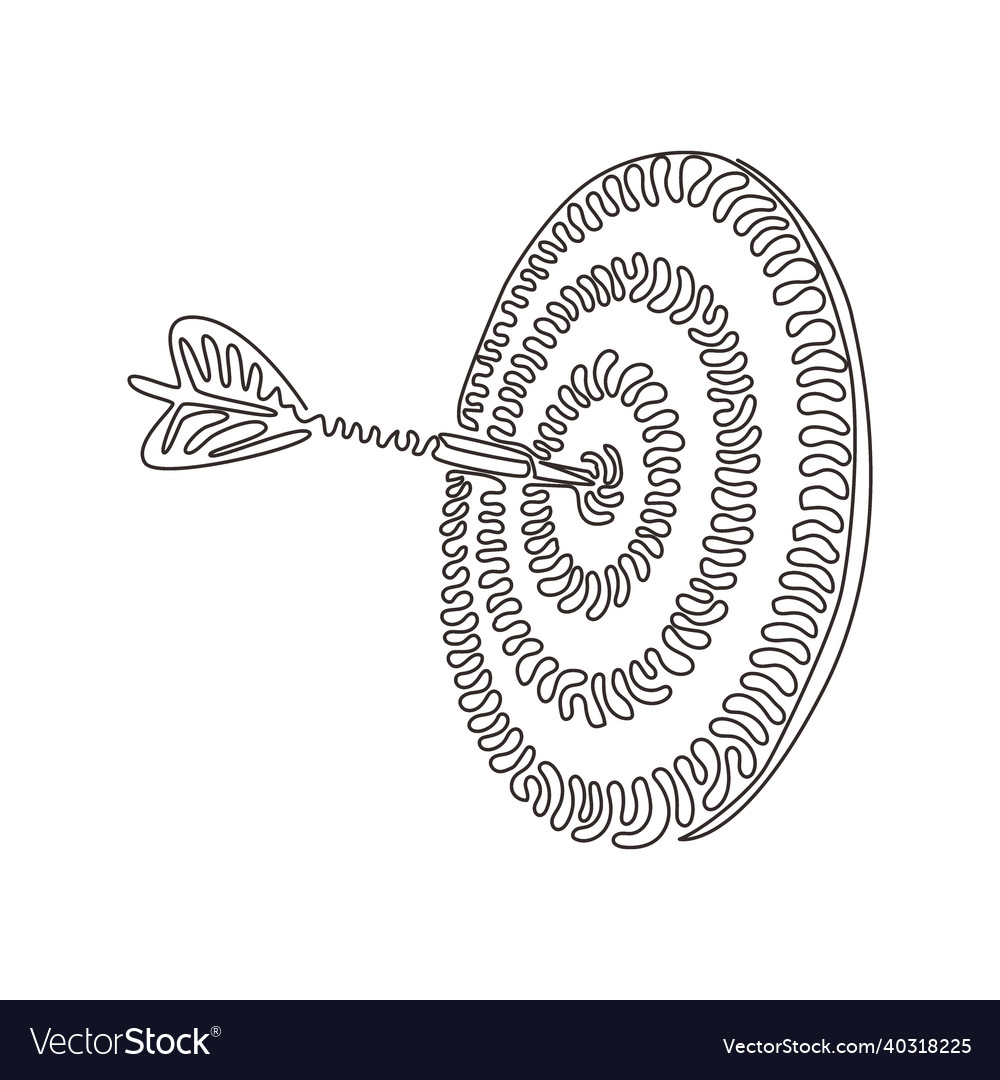 Continuous one line drawing darts arrows vector image Continuous one line drawing darts arrows