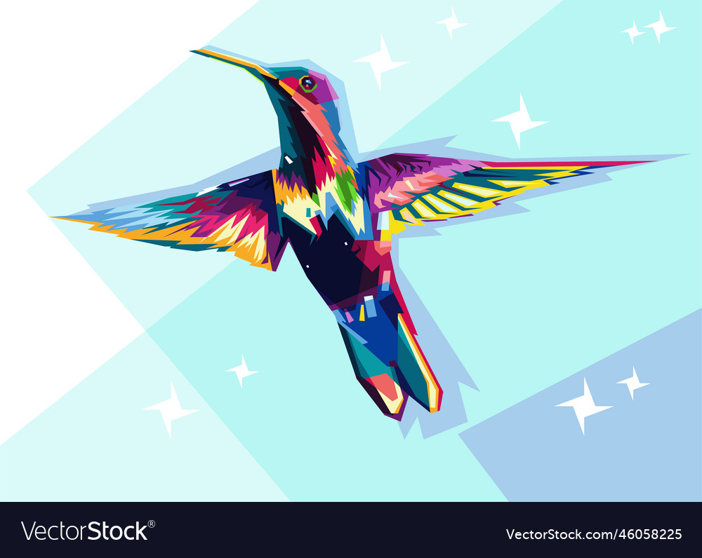Design of a colorful bird popart Vector Image Design of a colorful bird popart