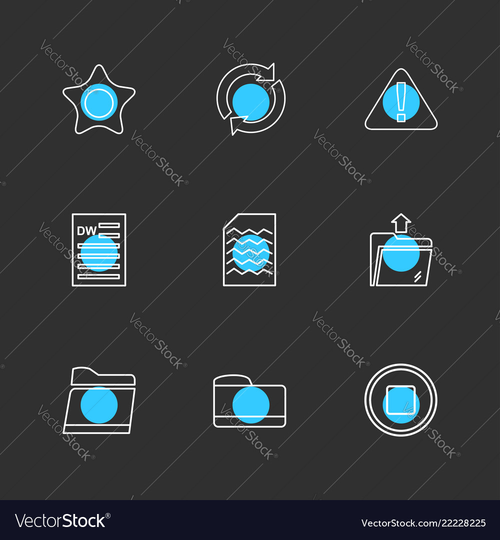Folder files directory search code eps icons
