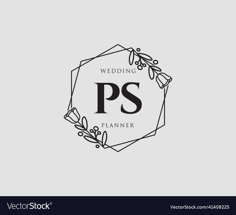 Initial ps feminine logo usable for nature salon