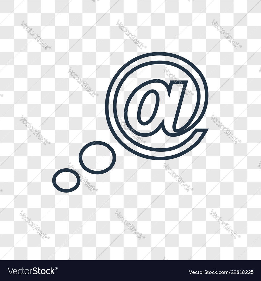 Mail concept linear icon isolated on transparent