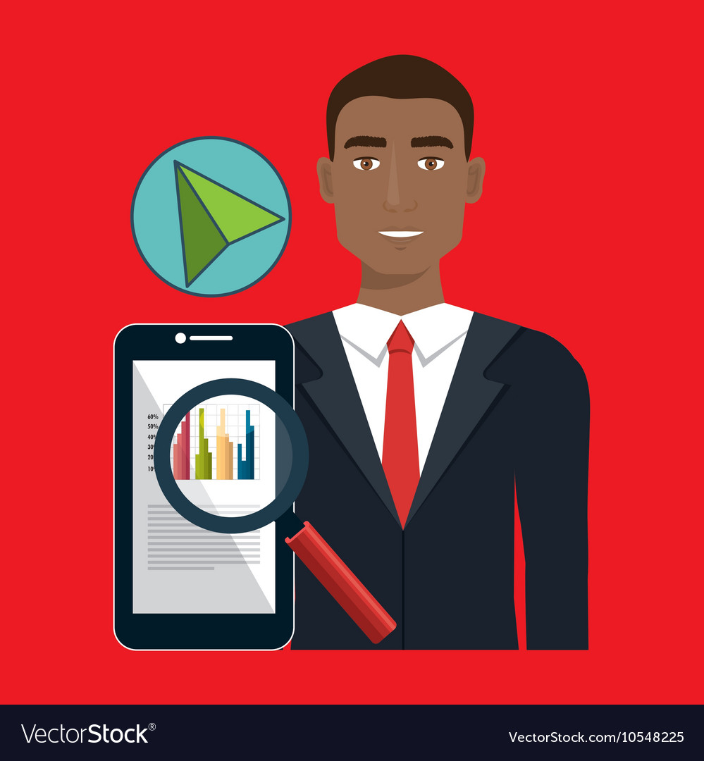 Man search smartphone cursor