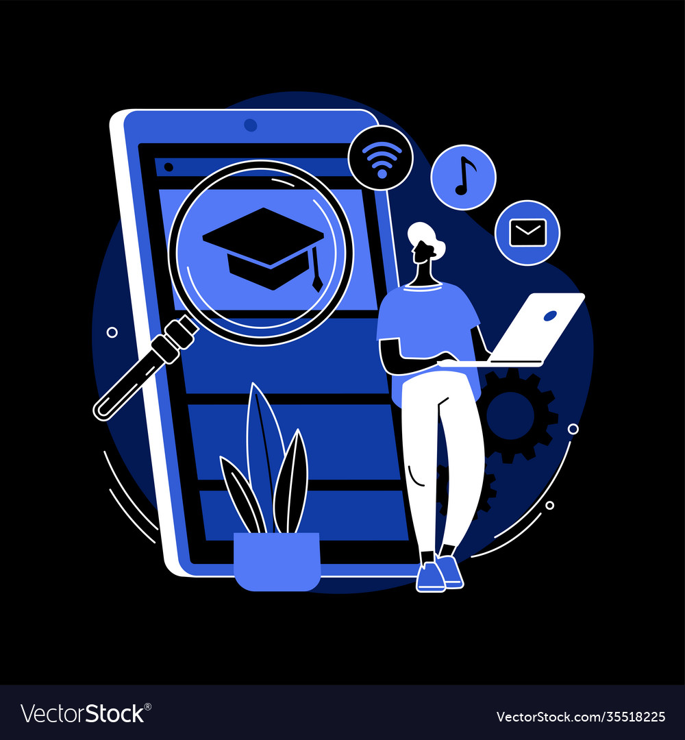 Mobile app development courses abstract concept vector image Mobile app development courses abstract concept
