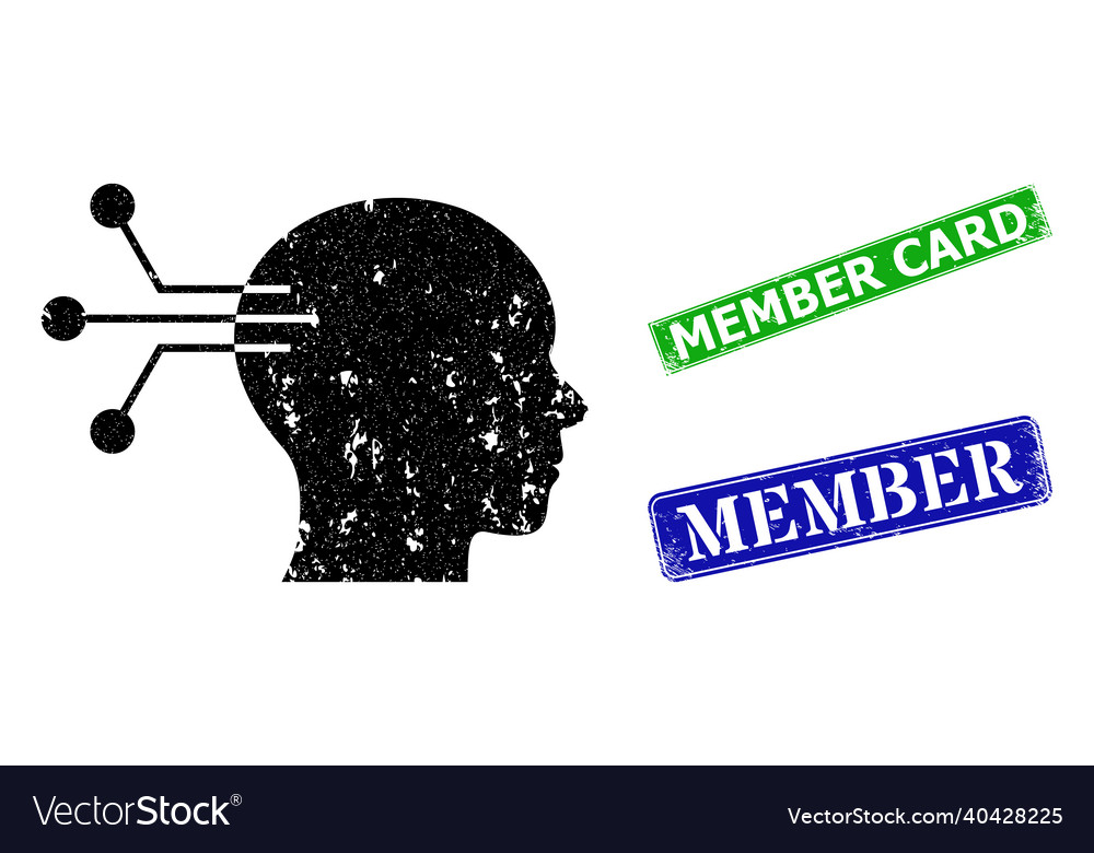 Neural interface textured icon and member vector image Neural interface textured icon and member
