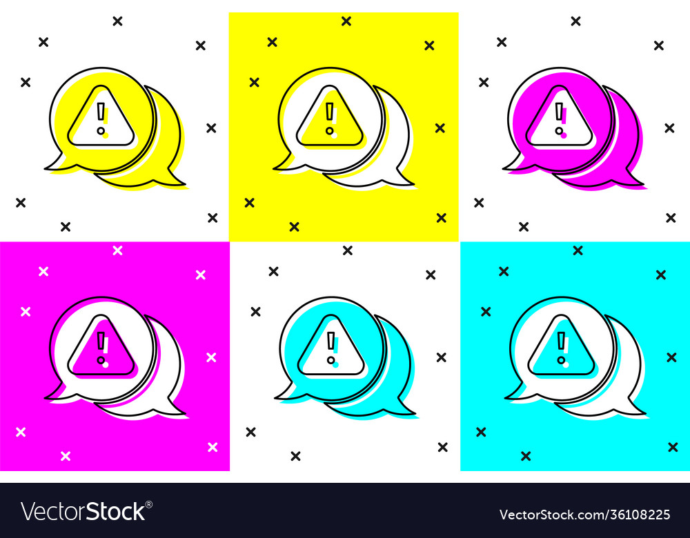 Set exclamation mark in triangle icon isolated Vector Image Set exclamation mark in triangle icon isolated