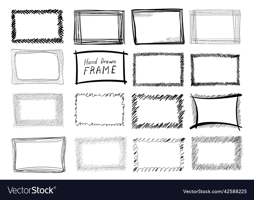 Sketch hatched rectangles scribble texture vector image Sketch hatched rectangles scribble texture