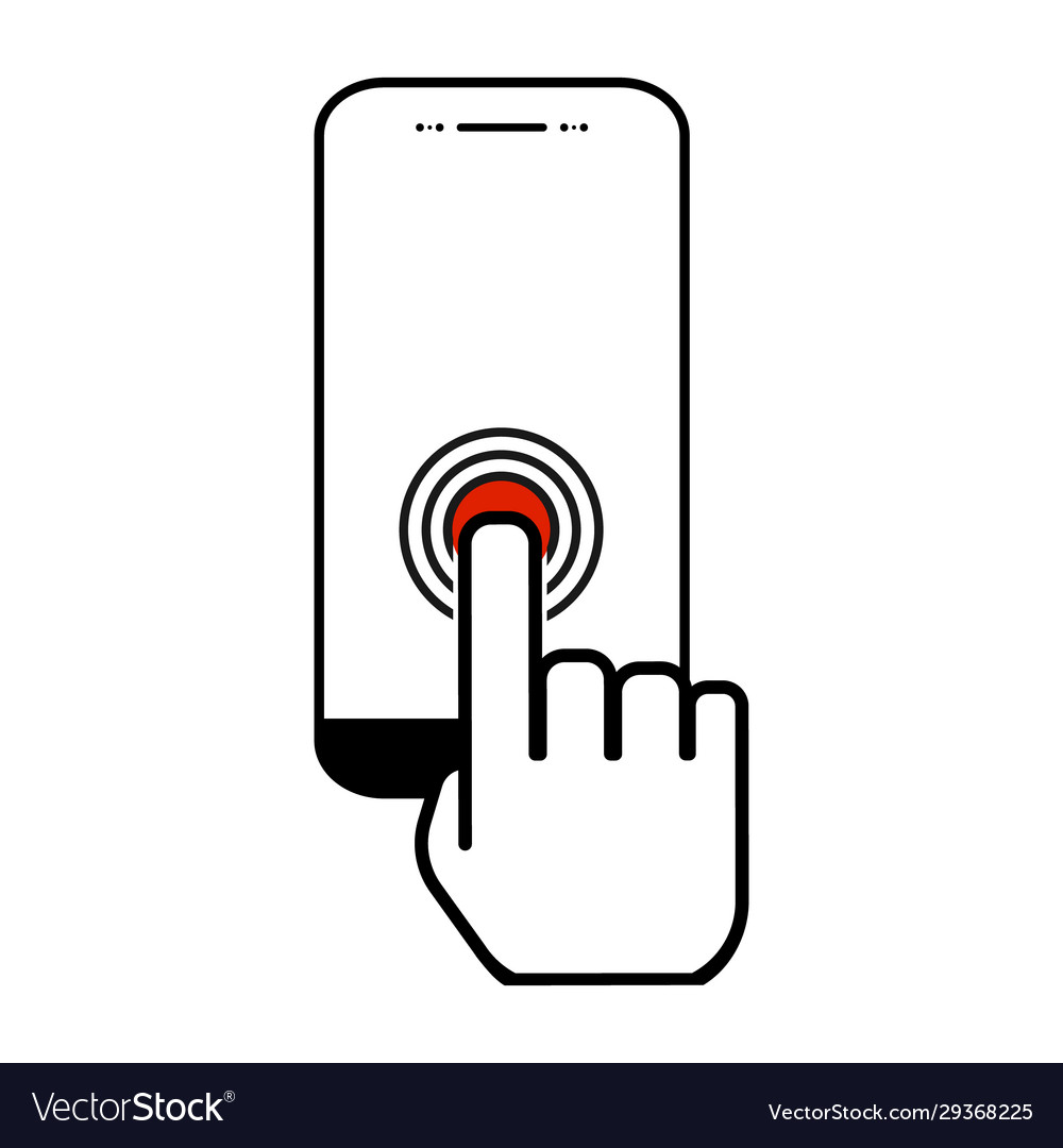 Touch screen icon for app website ui etc click vector image Touch screen icon for app website ui etc click