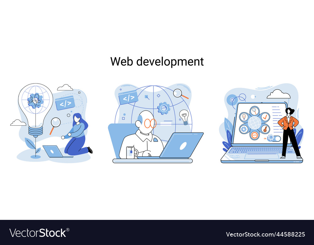 Erstellung von Webentwicklungen und Programmierung vector image Erstellung von Webentwicklungen und Programmierung