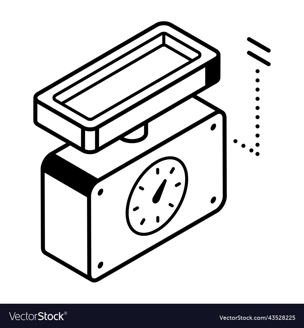 Weight scale machine device needles equipment Vector Image Weight scale machine device needles equipment Vector Image