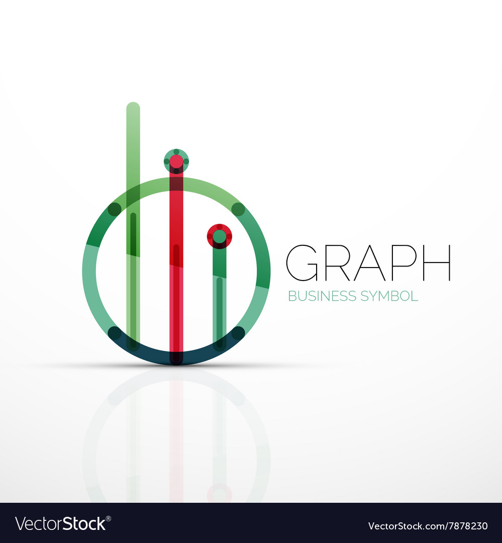 Abstract logo idea linear chart or graph