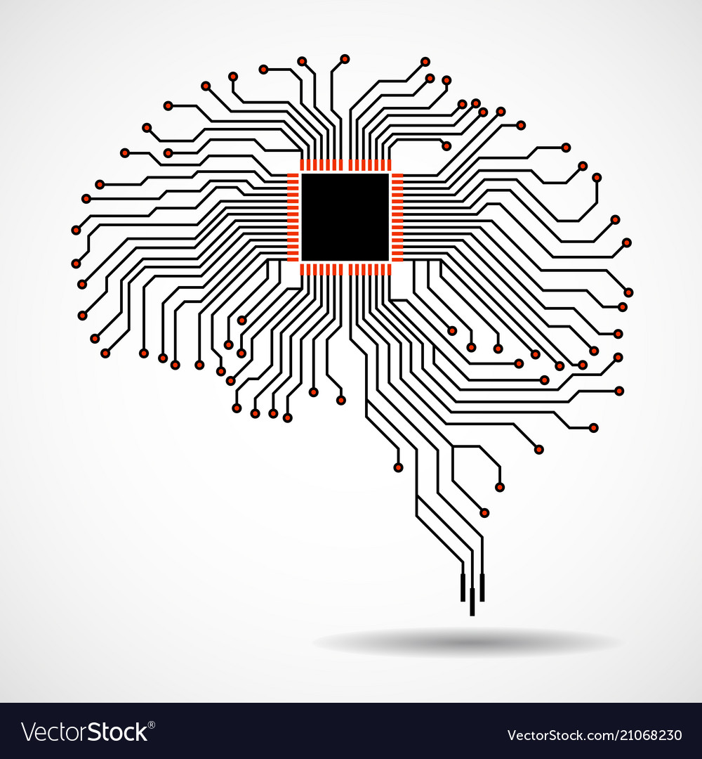 Abstract technological brain cpu