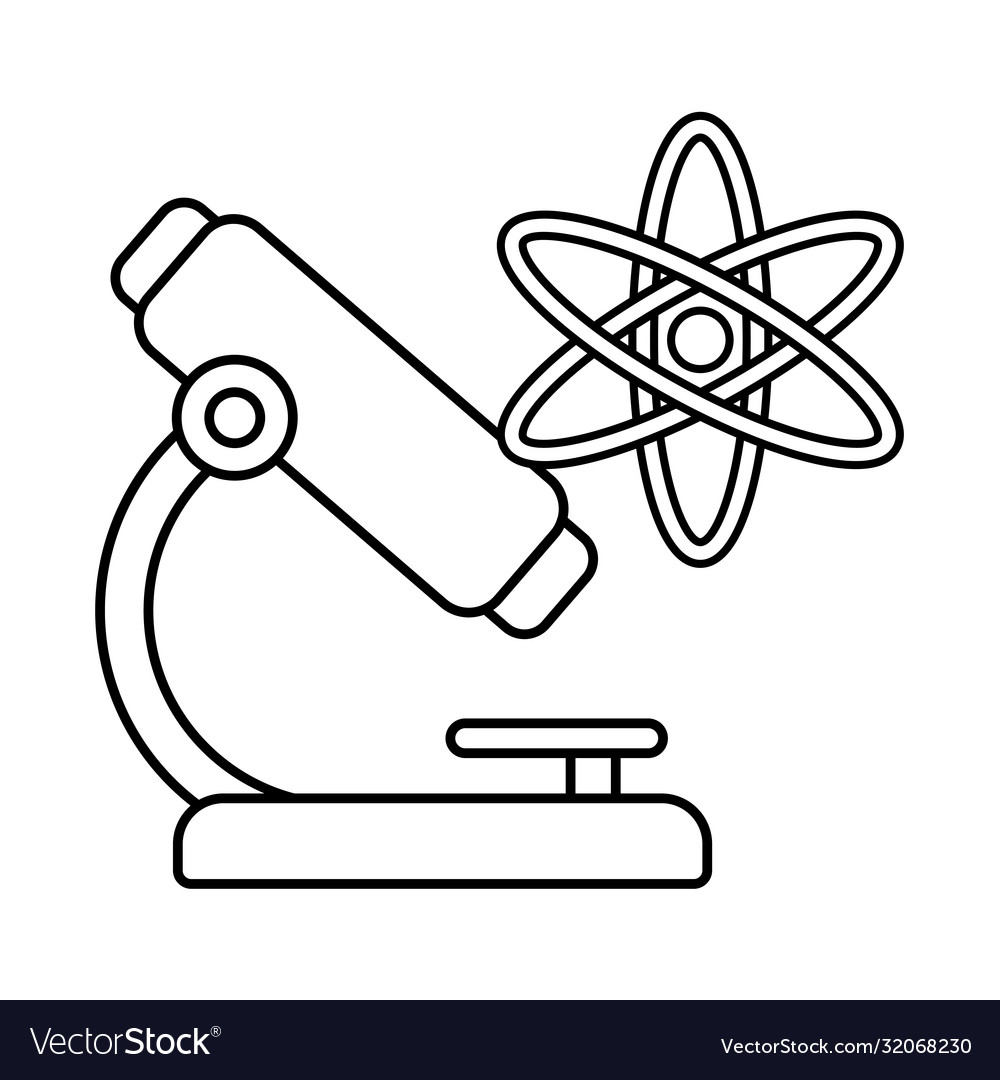 Atom and microscope line style icon design