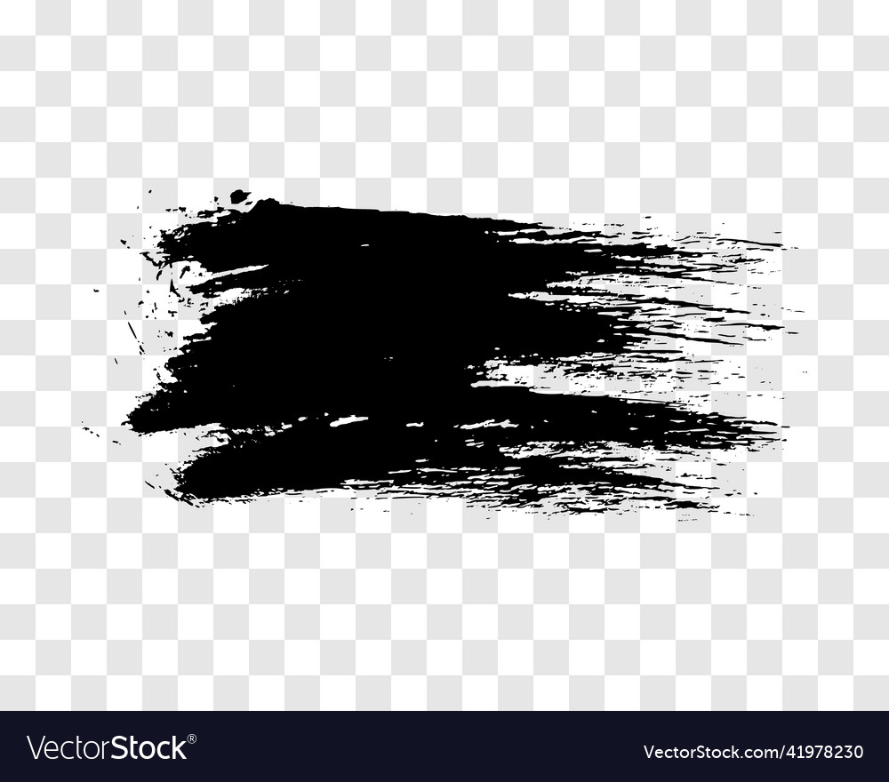 Black brush stroke on transparent background Vector Image