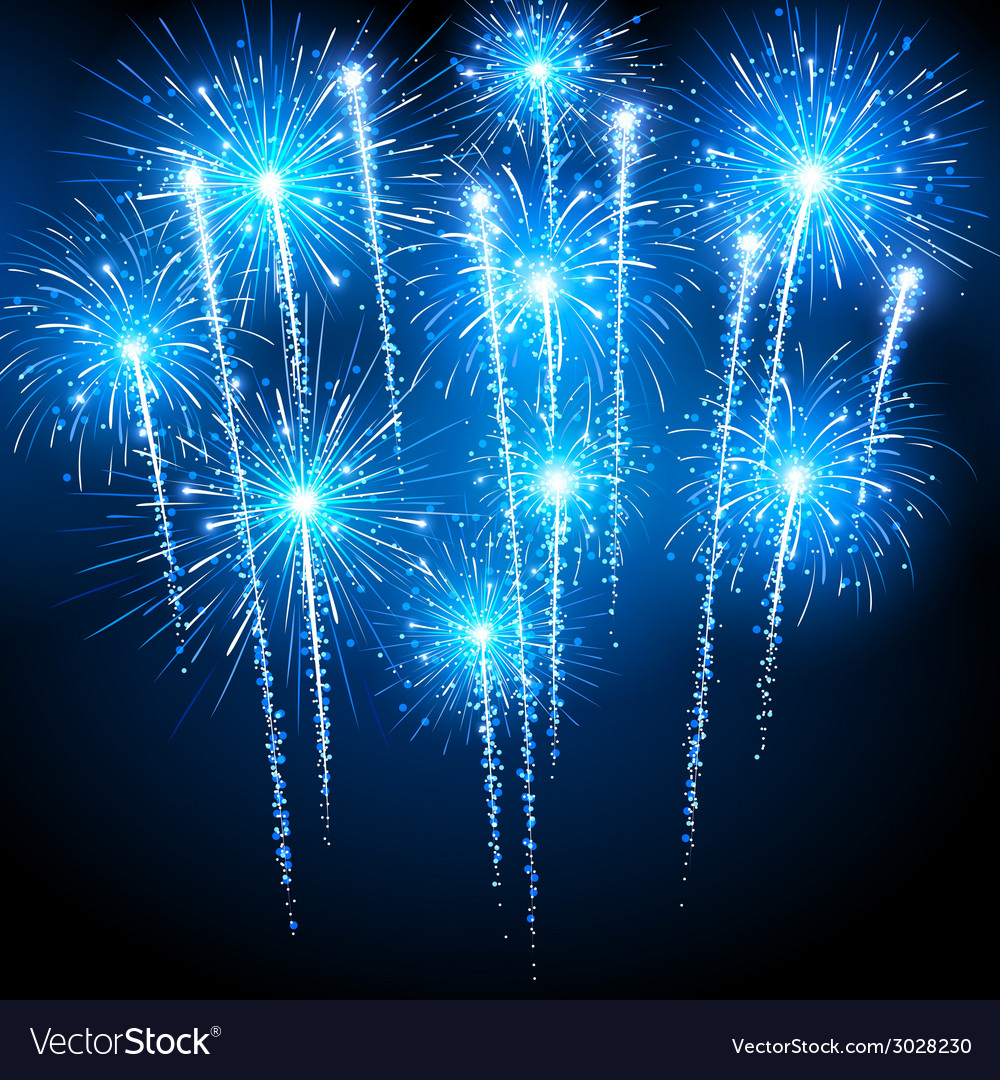 Blue fireworks Royalty Free Vector Image - VectorStock