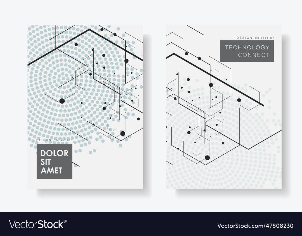 Brochure templates with hexagons and lines vector image Brochure templates with hexagons and lines