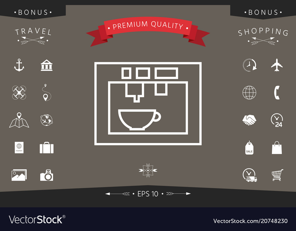 Coffee machine maker linear icon