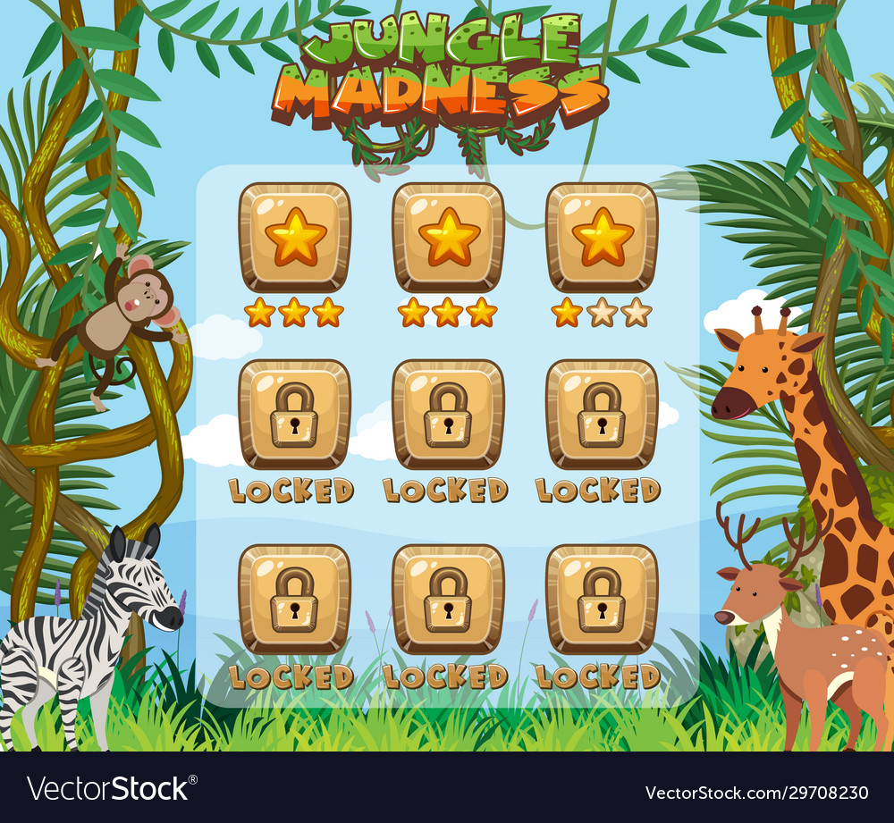 Computer game background with many animals vector image Computer game background with many animals