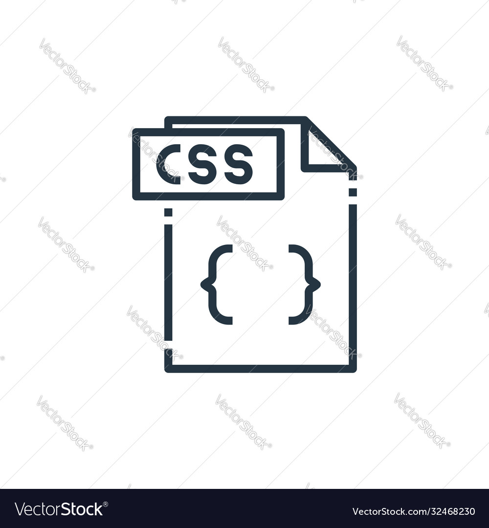 Css file icon isolated on white background