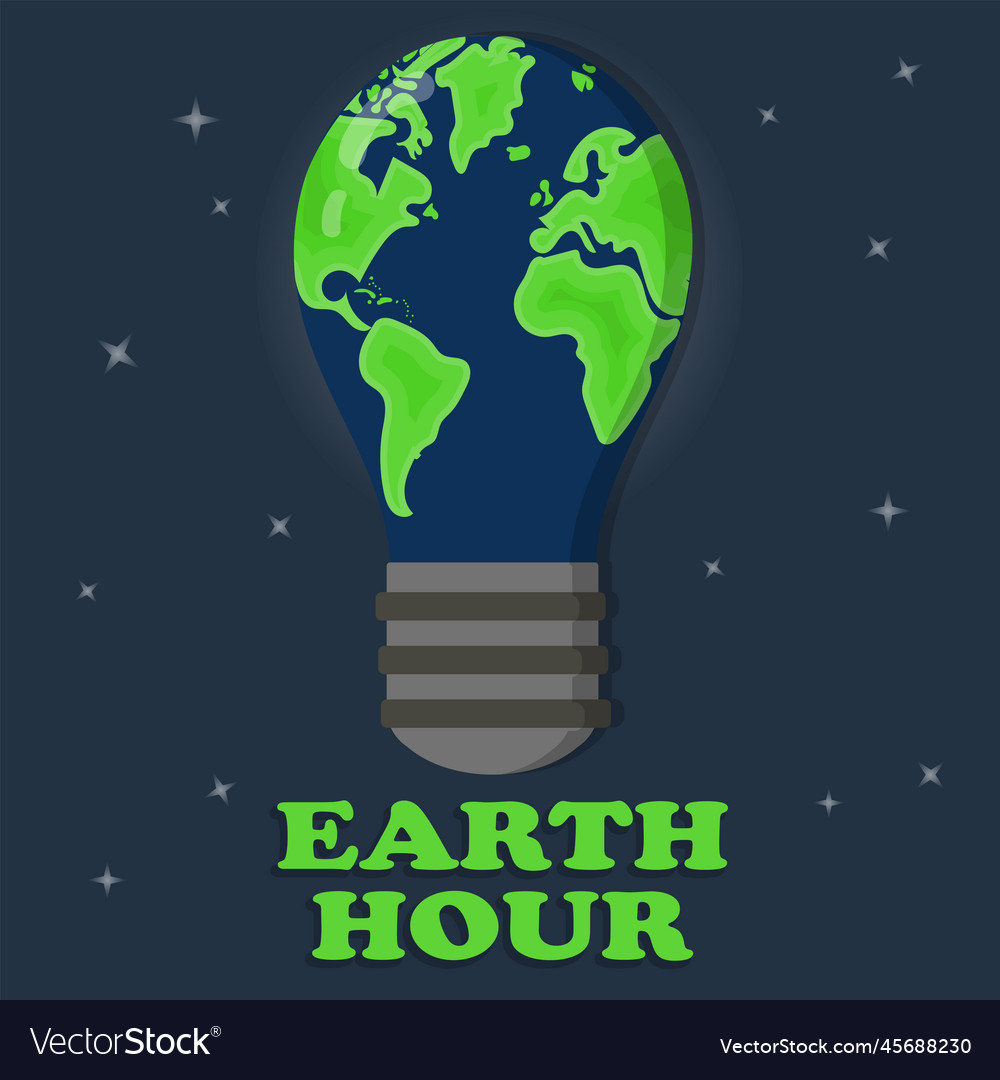 Earth hour campaign with lightbulb