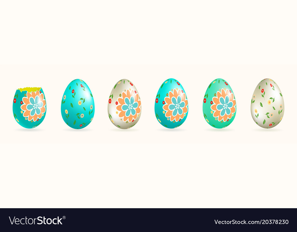 Easter eggs with a pattern set