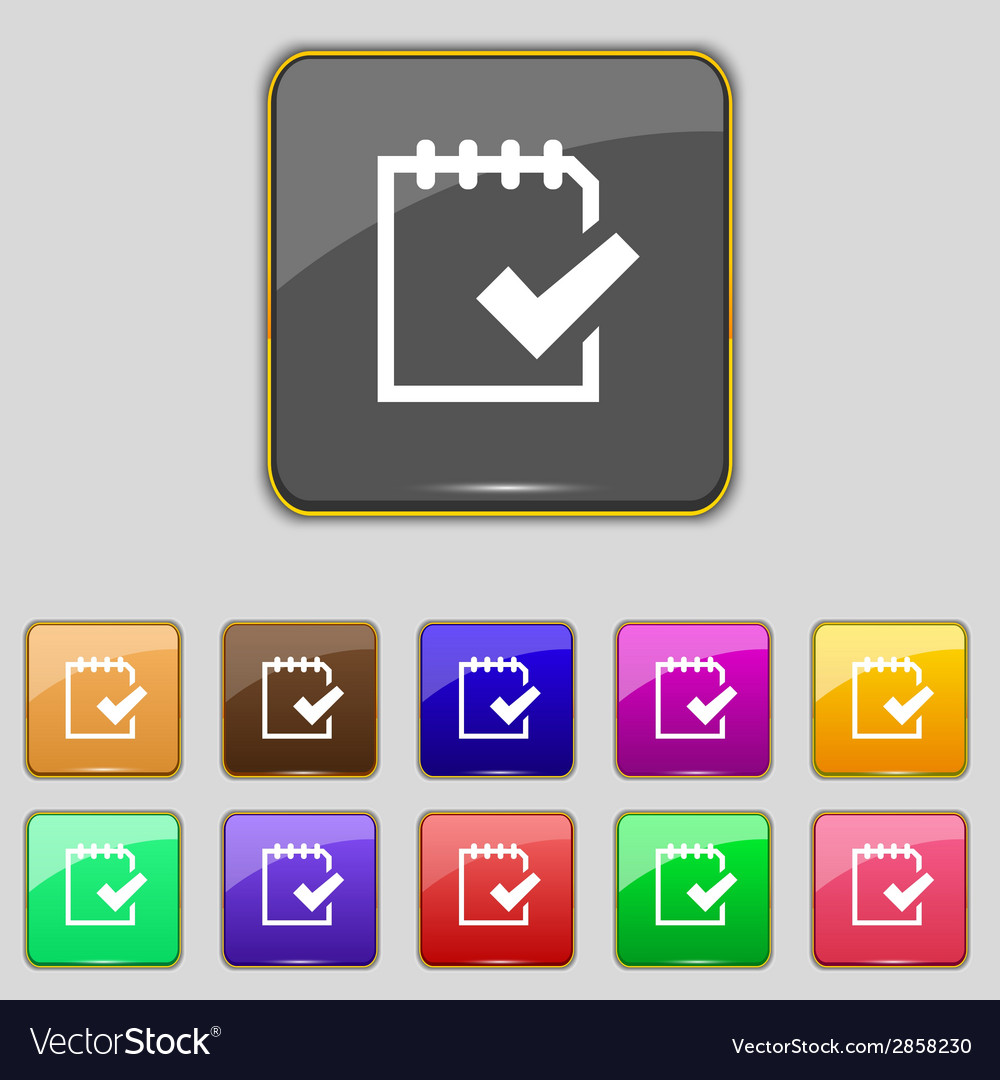 Edit document sign icon set colour button modern