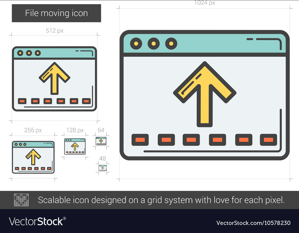 File moving line icon
