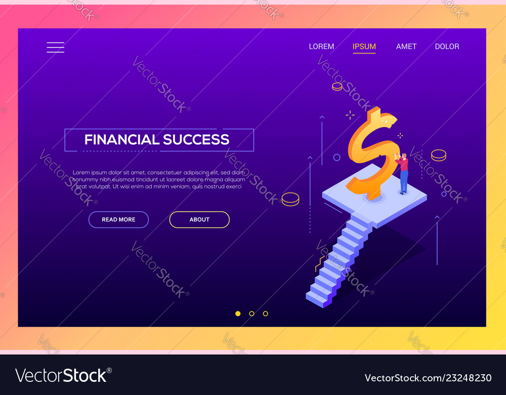 Financial success - modern isometric