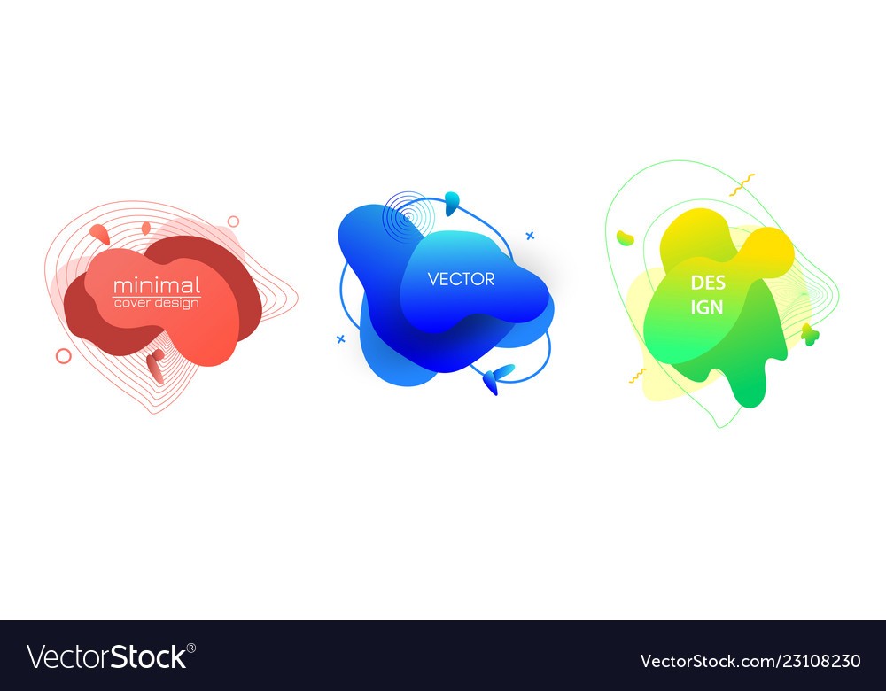 Fluid color badges set abstract shapes vector image Fluid color badges set abstract shapes