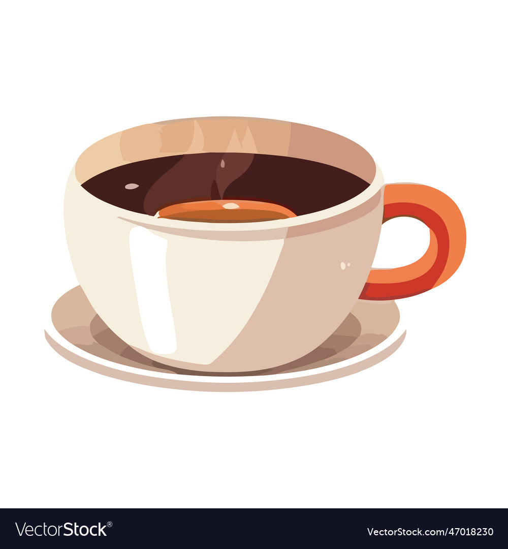 Gourmet caffeine refreshment in coffee cup Vector Image