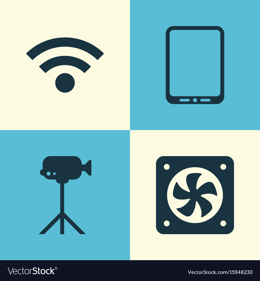 Hardware icons set collection of camcorder