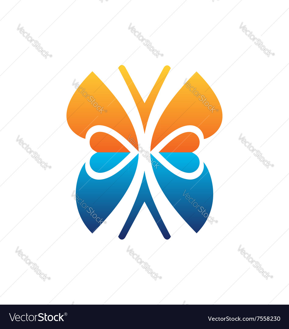 Heart butterfly logo beauty symbol icon design Vector Image