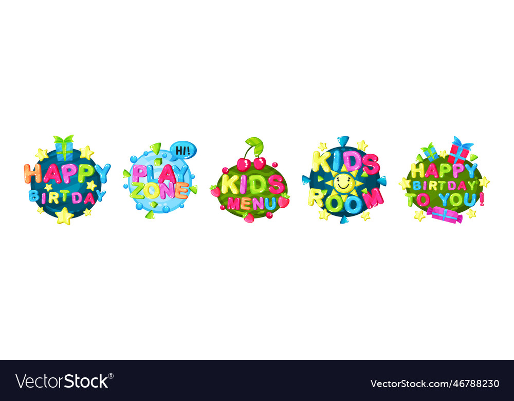 Kids play and party zone bubble logo design