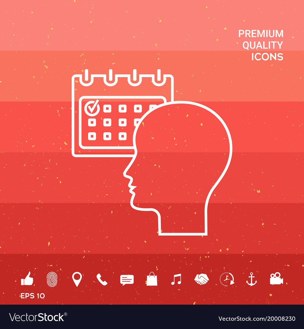 Planning time management person with calendar