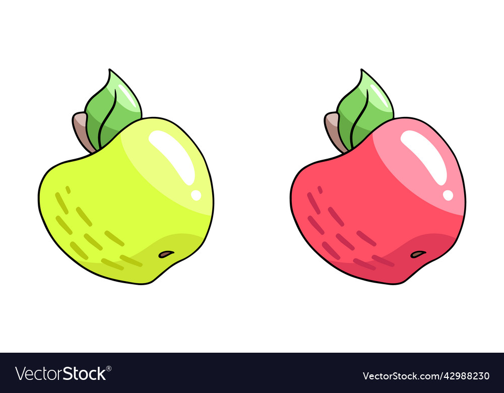 Red and green apple design element