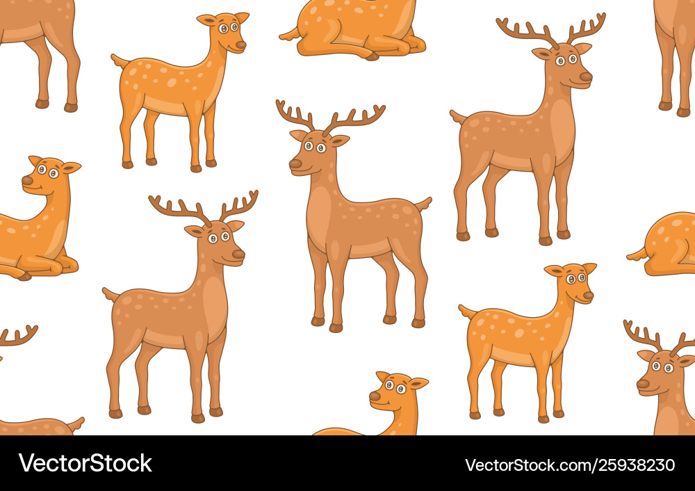 Seamless pattern with deers Royalty Free Vector Image