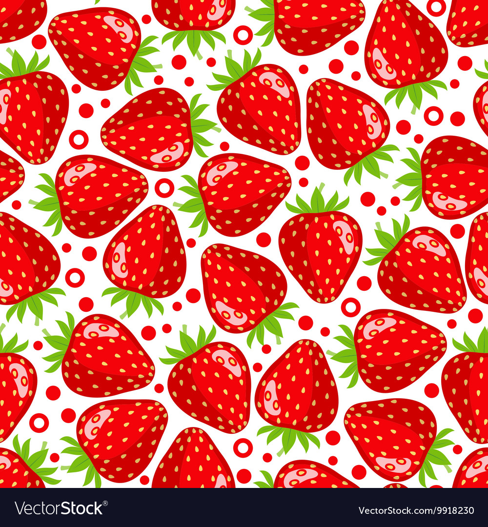Seamless pattern with strawberries